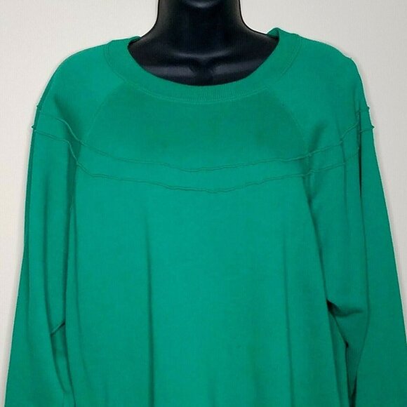 Pannill Sweatshirt  Size XXLarge Vintage 80s Ragland Style Green Faux Ruffles - Picture 2 of 5